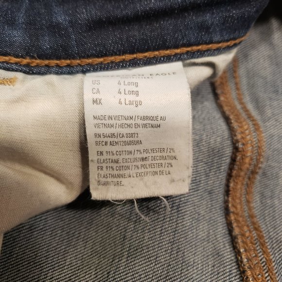 American Eagle 28x28 dark wash distressed hi rise jegging next level str… - Picture 9 of 12
